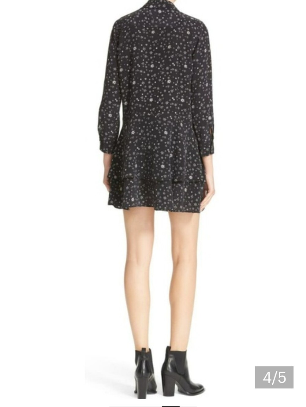 EQUIPMENT 100% Silk Celestial Print Mini Shirt Dress Tunic w. Ruffle  Skirt S/P - Picture 7 of 7